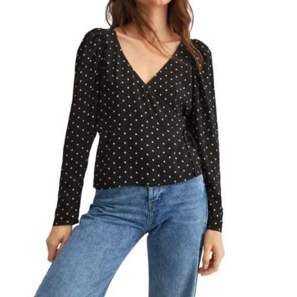 Mango polka-dot wrap blouse - Picture 2 of 13
